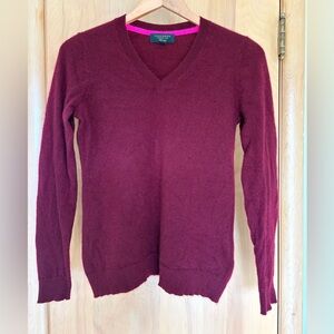 Charter Club Burgundy V-Neck Sweater